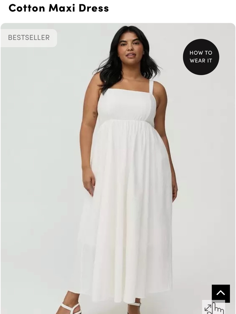 torrid White Cotton Maxi Dress with Square Neck